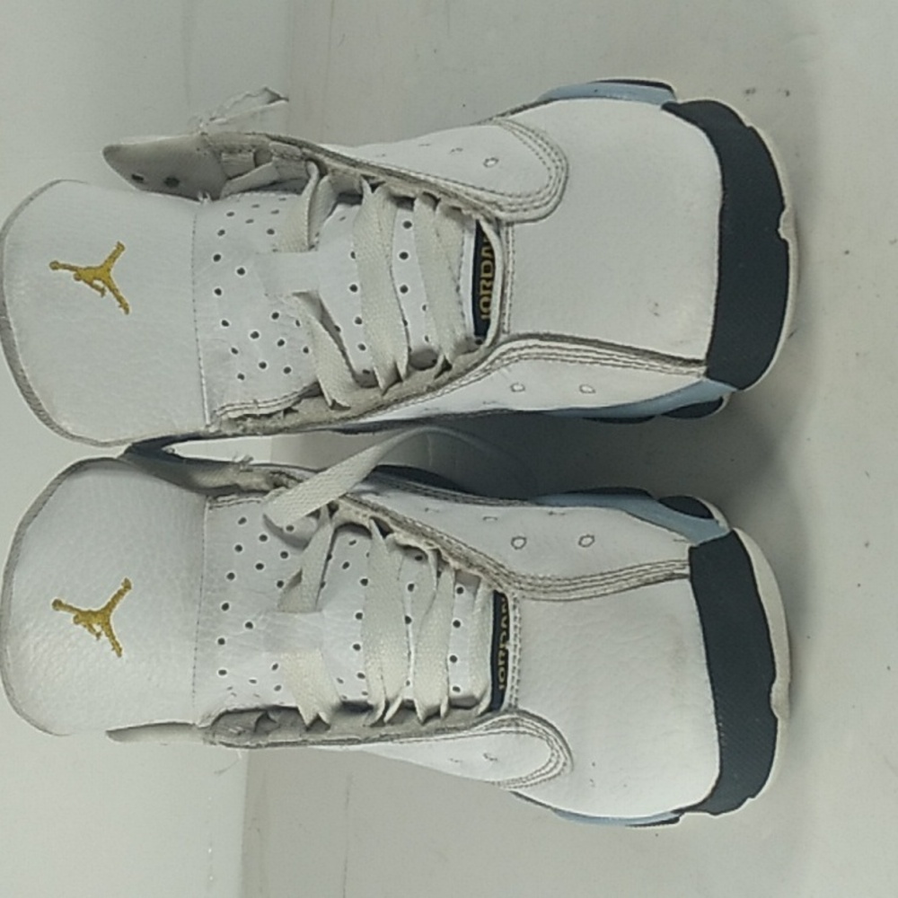 Nike Air Jordan 13 Retro Blue and White Size 1.5y Unisex Sneakers.